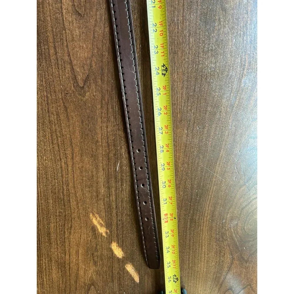 vintage Lauren Ralph Lauren brown leather belt triangle laser-cut edge women 30